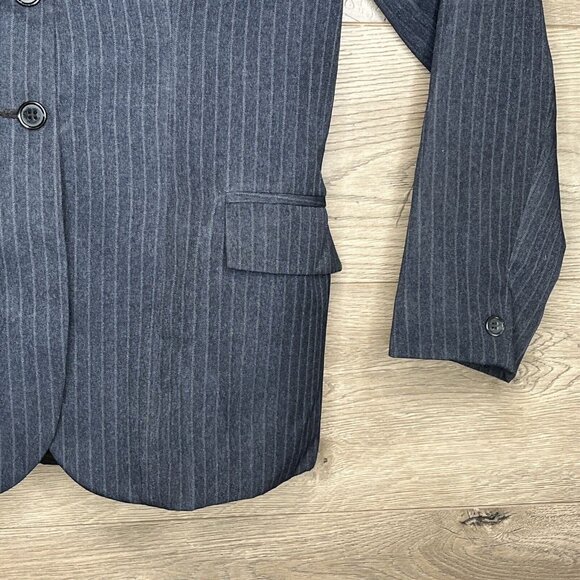 Devon-Aire Show Coat Womans 18 Navy Pin Stripe 3 Button Pockets Fitted Lined - Picture 4 of 11